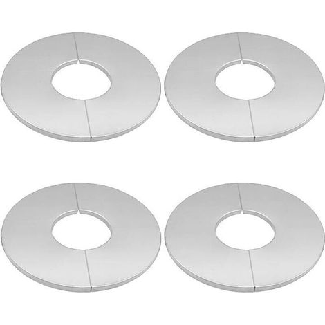 Ahlsen 4 Pcs Rosace Robinet Mitigeur Douche, Rosace De Robinet Rosace De Douche Cache Tuyau En Acier Inoxydable Cache Tuyau Radiateur, Pour Robinets, Tuyaux, Tuyaux De Radiateur (51mm) (1/5)
