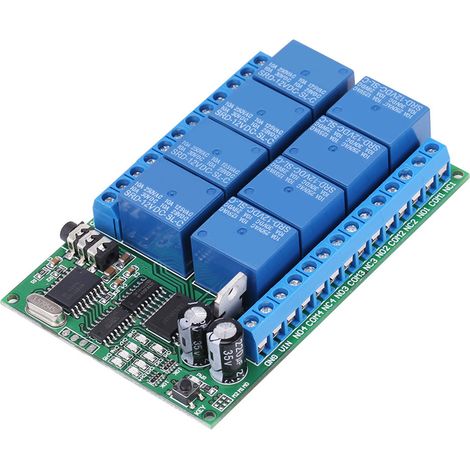 Module de télécommande pour domotique avec relais de décodage audio DTMF 8 canaux AD22A08 (1/5)