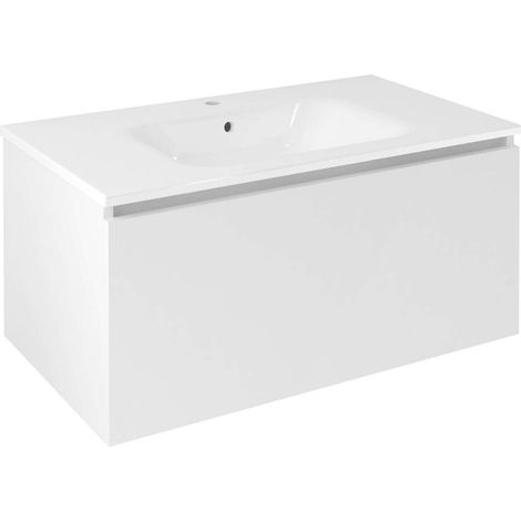 Sapho Lorea - Mobiletto per lavabo 90x44x51 cm, 1 cassetto, bianco opaco LE090-3131 (1/5)