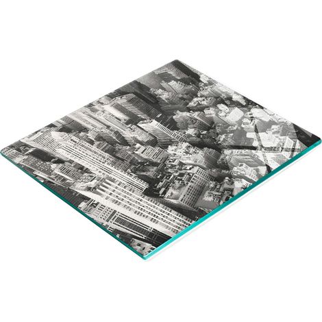 Tablero de vidrio decorativo multifuncional con estampado de Nueva York, 60x52 cm.