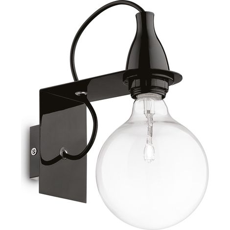 Applique Moderna Minimal Metallo Nero 1 Luce E27 8W 3000K Luce Calda (1/2)