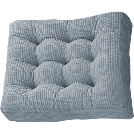 Dickes, gestepptes Kissen, festes quadratisches Cordkissen, weiches Stuhlkissen, blau (1/5)