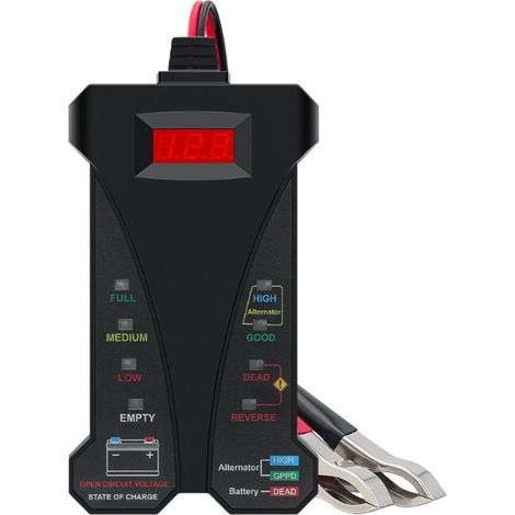 Testeur de Batterie numérique 12 V Voltmètre alternateur Système de Charge Analyseur avec écran LCD et indicateur LED (1/5)