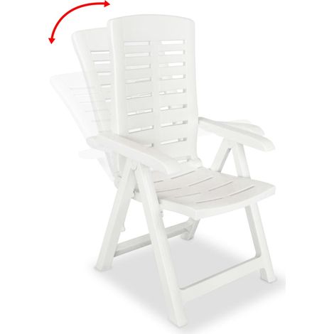 Maison Exclusive - Garten-Liegestühle 6 Stk. Kunststoff Weiß