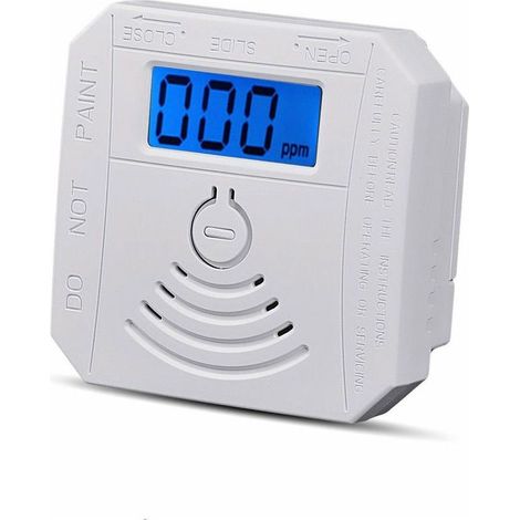 Détecteur de gaz Détecteur de fumée de monoxyde de carbone combiné Détecteur de fumée CO à piles avec écran d'affichage LED Flash Alarme sonore Motif d'avertissement sonore blanche (1/3)