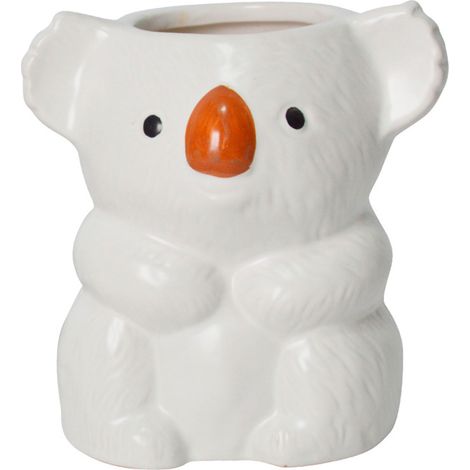 Maceta de cerámica Koala para suculentas: macetas decorativas para el hogar o la oficina. (1/5)