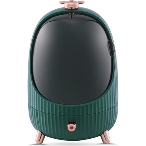 Boîte de rangement cosmétique, tiroir cosmétique anti-poussière avec lumière LED, convient pour la coiffeuse et la chambre (vert, taille M). (1/3)