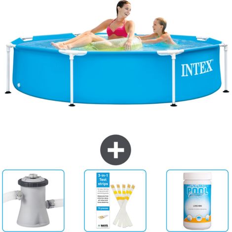 Intex-Schwimmbecken mit rundem Rahmen – 244 x 51 cm – Blau – im Lieferumfang enthalten Accessoire CB73