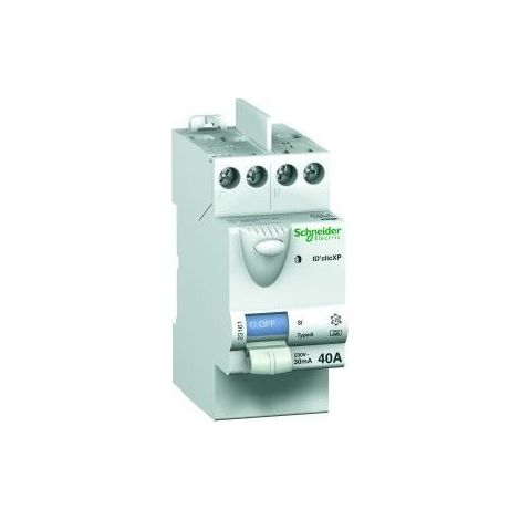 Schneider Electric – Interrupteur différentiel 2P 40A Type A 30mA – Protection circuits domestiques – Installation peignable par le bas – Détection défauts courant continu