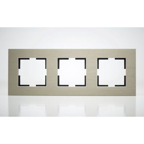 Plaque de finition métal bronze 3 postes 84x230x10mm (1/2)