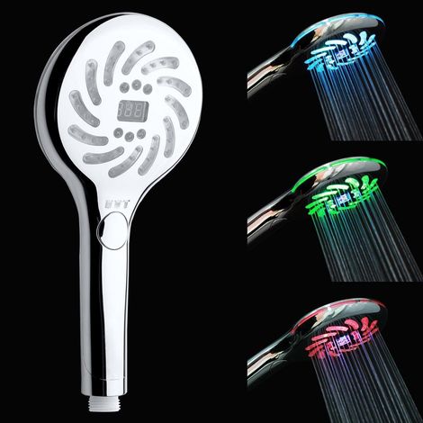 LED Duschkopf mit Temperaturanzeige und 3 Strahlarten (1/5)