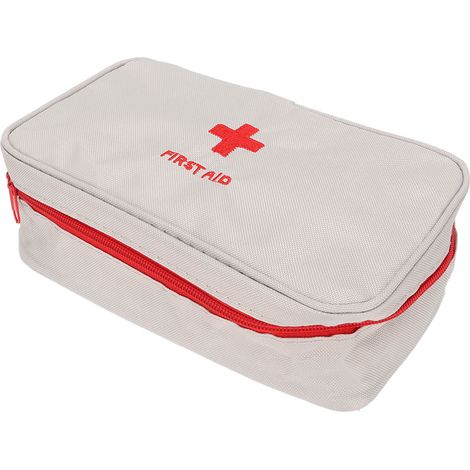 Trousse de premiers secours, trousse de survie portable pour personnes âgées, trousse d'urgence familiale, trousse d'urgence pour activités de plein air, trousse de secours pour voiture, grise (1/5)