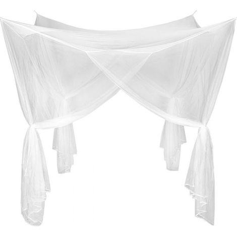 Moustiquaire, grand carré pour lits king-size, moustiquaire d'intérieur et d'extérieur pour lits simples et doubles - blanc (190 x 210 x 240 cm) (1/5)