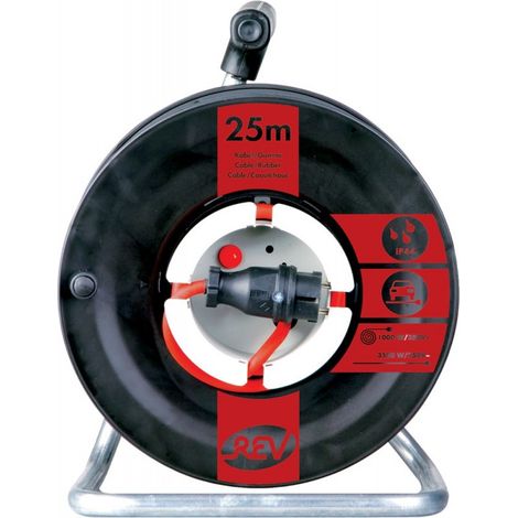 Bobinadora de cable eléctrico H07RN-F3G 25 m, negro/rojo