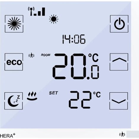 blossom-ic Hera+ Termostato ambiente de radio con batería 4x1,5V para Hera+ Primus/Extensia PRO para calefacción por suelo radiante, calefacción, HPT-3975