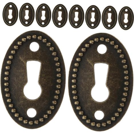 Lot de 10 plaques décoratives ovales pour serrures tiroirs (1/5)