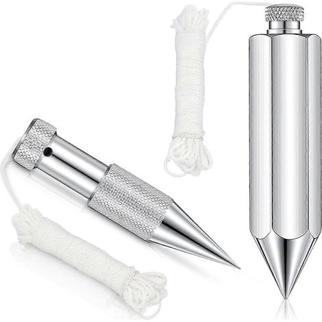 Fil à plomb hexagonal en acier, lot de 2 avec ficelle, 227 g (8 oz) (1/5)