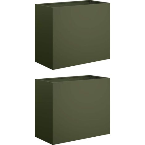 Maison Exclusive - Cache-pot de jardin 2 pc Vert olive 60 x 30 x 40 cm (1/5)