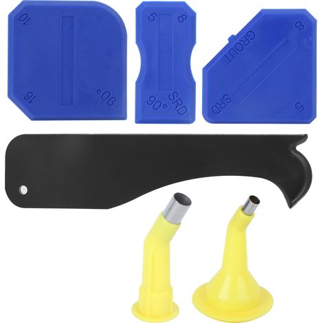 6 spatules en silicone pour lissage, retrait de mastic et finition - Kit de 6 outils racloirs et calfeutrage (1/5)