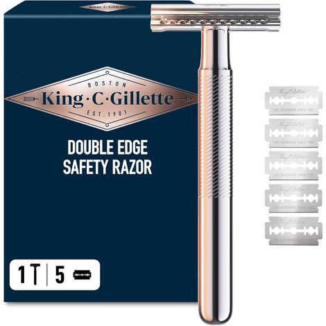 Gillette King C. Rasoir de Sureté Homme, Lame Unique