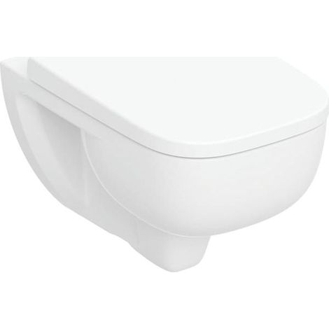 Geberit Renova Plan Set Wand-WC Tiefspüler, TurboFlush, mit WC-Sitz Tiefe 54cm, Weiß (1/5)