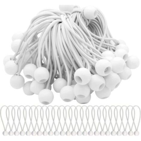 Lot de 75 Tendeur Elastique Cordons Élastiques avec Boules Sandow Elastique Boules Elastiques pour chapiteaux, tentes, bannières et bâches,