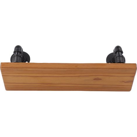 Étagère Murale en Bois Massif avec Tuyaux en Fer Forgé - Étagère Flottante Rétro pour Bar à Domicile