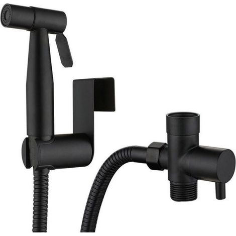 Douchette WC, ensemble complet de douchette WC noir, ensemble de douchette WC, pulvérisateur pour l'hygiène personnelle (1/5)