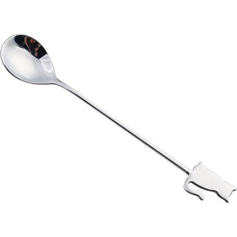 Cuillère À Café En Acier Inoxydable Forme Poisson Chat - 14.5 cm - Finition Miroir - Usage Cuisine Café Dessert - 1 Pièce (1/5)