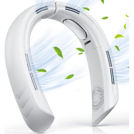 1 Ventilateur de cou, pliable, rotation 360°, batterie 2400 mAh, 3 vitesses, USB-C, voyage (1/5)