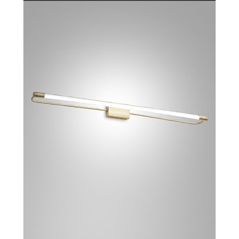 Lampada da Parete Rapallo LED 20W 2240lm 3000K Ottone Satinato, Struttura in Metallo e Metacrilato, IP44, Classe 1, Dimensioni 80x8x5cm