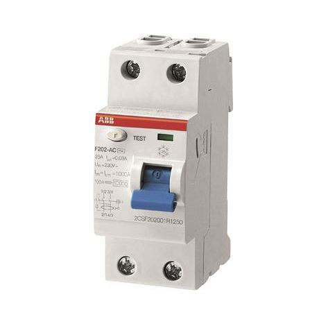 Interrupteur différentiel ABB F200, 2 Pôles, 40A, 30mA, Type A ( Prix pour 1 )