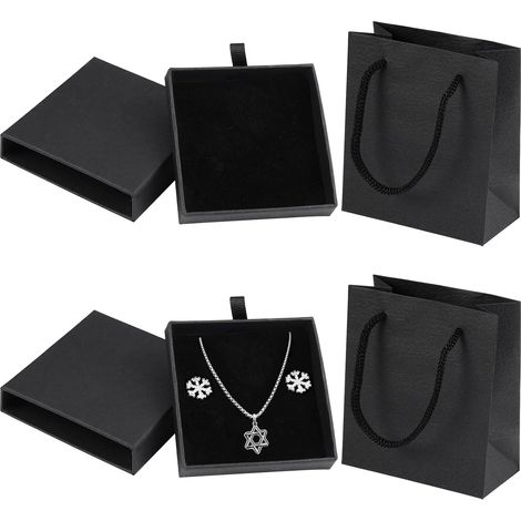 2-Piece Pull-Open Jewelry Gift Box, Small Jewelry Case, 6.7×6.7×1.1cm (1/5)