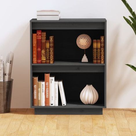 Meuble d'Entrée en Bois Massif de Pin, Gris, 60x34x75 cm - Console de Couloir avec Rangement (1/5)