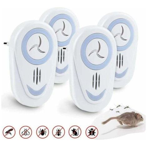 Dispositivo antizanzare a ultrasuoni, repellente per insetti e roditori, repellente elettronico per interni contro topi, zanzare, scarafaggi, mosche e altri parassiti. (1/4)