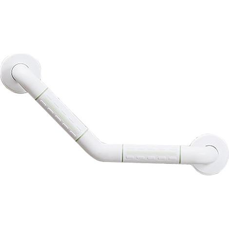 Barre D'appui De Douche, Barre D'appui Coudée à 135° En Acier Inoxydable Avec Poignée Antidérapante, Barre De Support De Main Courante De Sécurité Murale Pour Personnes âgées(Size:2525cm,Color:Blanc) (1/5)