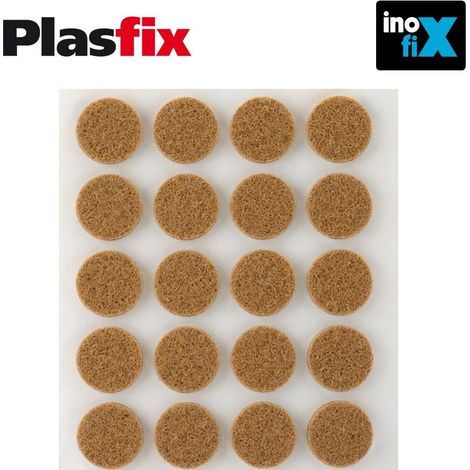 Confezione da 20 feltri adesivi sintetici marroni Ø17mm Plasfix INOFIX