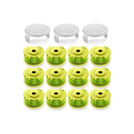 Lot de bobines vertes Ryobi AC80RL3 – Tête de coupe R12+3 – Recharge fil pour entretien de jardin