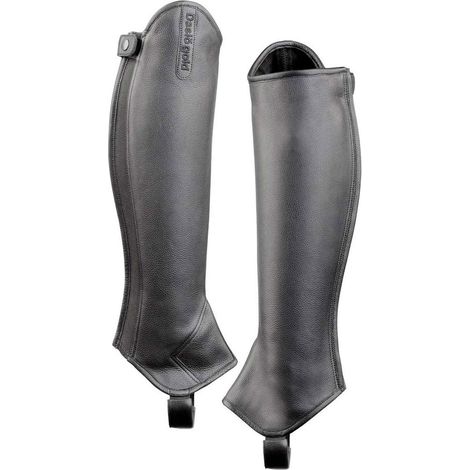 Gambali da equitazione Daslo Gold in pelle morbidissima, perfetta vestibilità, fascia elastica di ottima qualità: S, Nero (1/2)