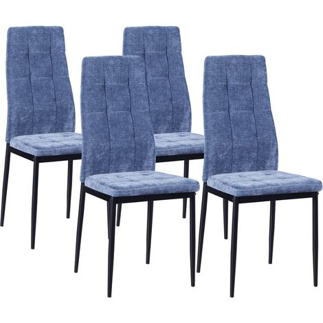Set 4 sedie imbottite in tessuto blu - Milano (1/5)