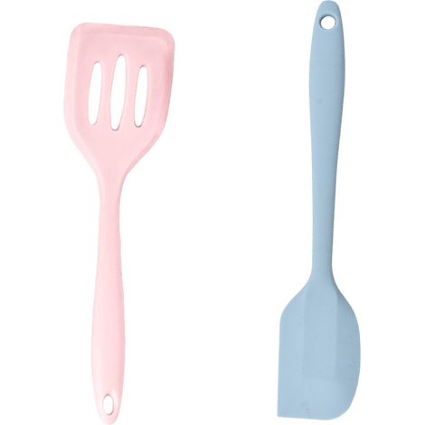 Ensemble Ustensiles Cuisine Miniature - Outils Silicone Spatules - Usage Quotidien Cuisson - Lot De 2 (1/5)