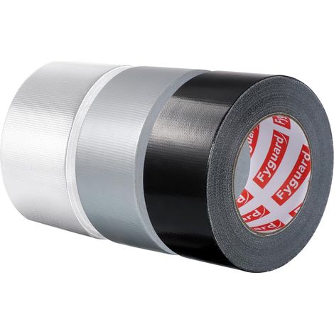 Ruban Adhésif Toilé 3 Rouleaux 48 Mm X 18 M, Noir/Blanc/Argent (1/5)