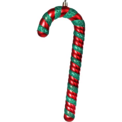 Set di 2 appendiabiti natalizi in plastica - Bastoncini da 26 cm, verdi e rossi (1/3)