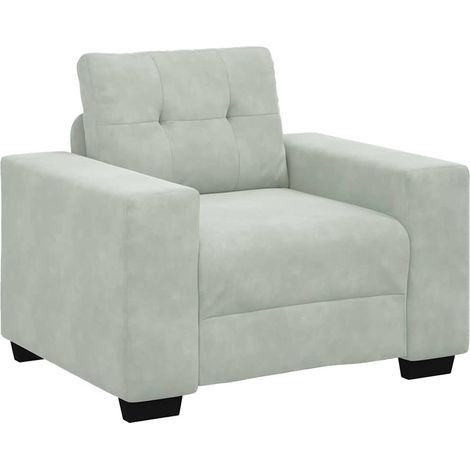 Fauteuil de Salon,Chaise,Fauteuil Gris clair 60 cm Velours CFW622832 (1/5)