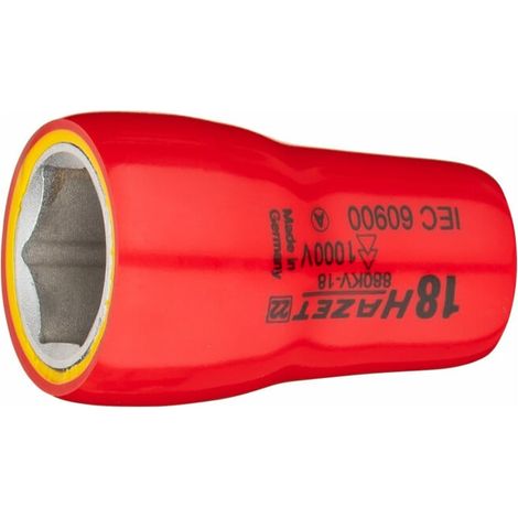 Jeu de clés à douille hexagonales 880KV-18 Carré creux 10 mm (3/8 pouce) Hexagone extérieur profil de traction 18 mm HAZET (1/4)