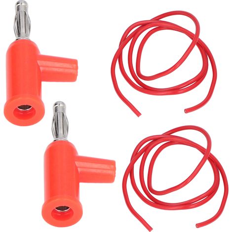 Kit 10 paires de cordons de test banane 4mm, fil 1mm², rouge, pour mesures électriques, connecteurs banane mâles, lot de testeurs (1/5)