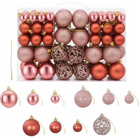 vidaXL Christmas Baubles 100 pcs Pink and Rose 3 / 4 / 6 cm (1/5)
