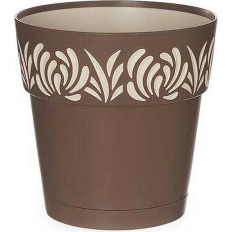 Vaso da Giardino Tondo Opera Gaia Tortora e Vanilla 15 x 15 cm Stefanplast (1/2)