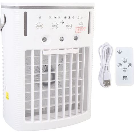 Mini ventilateur de refroidissement Portable, réservoir d'eau 1L, humidificateur à brume avec 7 lumières de couleur, pour la maison, la pièce, le bureau (1/5)