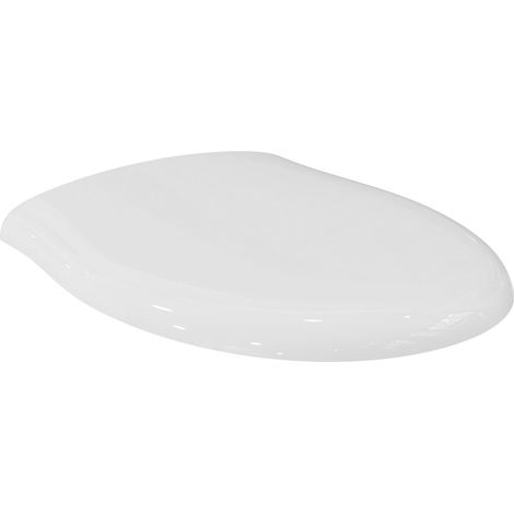 Ideal Standard Alto Sedile WC, forma arrotondata, Sedile del water resistente, incluso set di cerniere per una facile installazione, in robusto duroplast – Bianco (360x445x50 mm) (1/5)